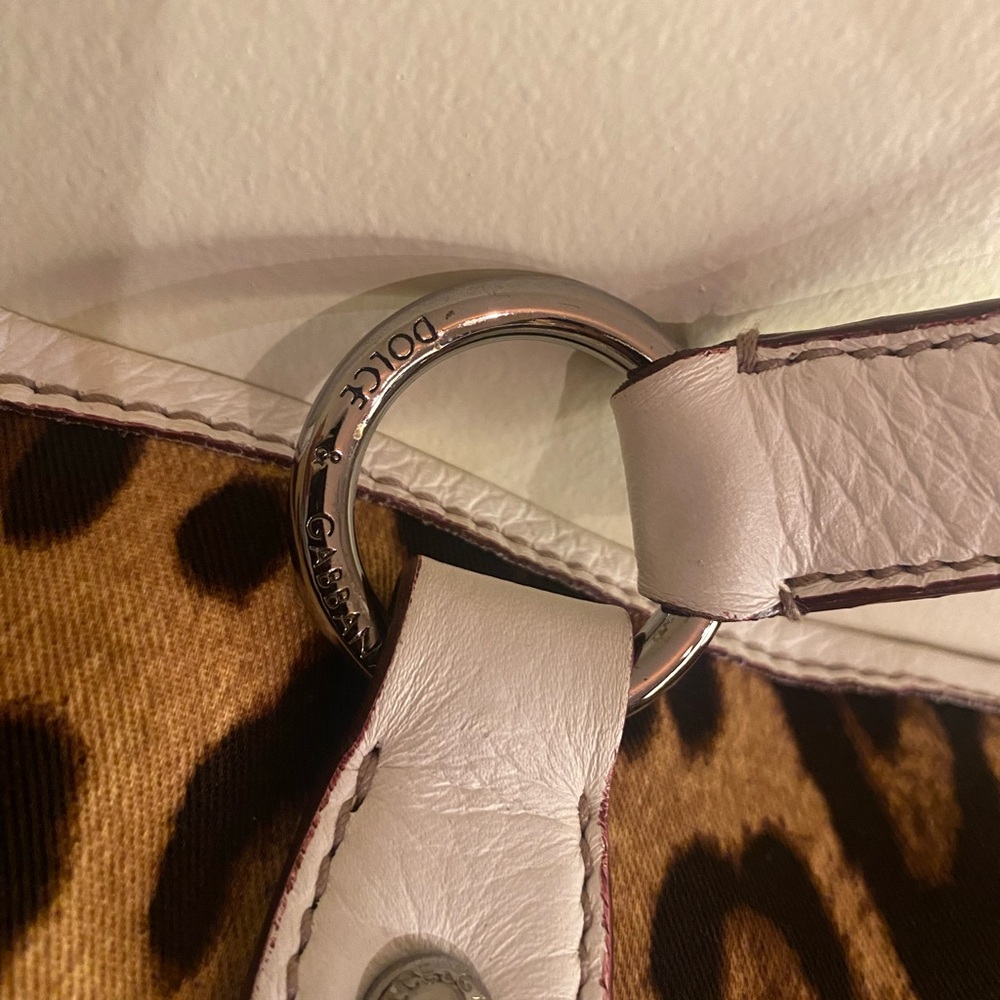 Dolce & Gabbana Animalier Brown Leopard Tote with white Accents W/COA - Picture 8 of 16